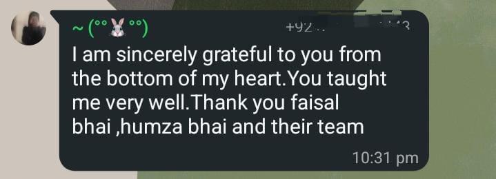 WhatsApp message from an SSR student